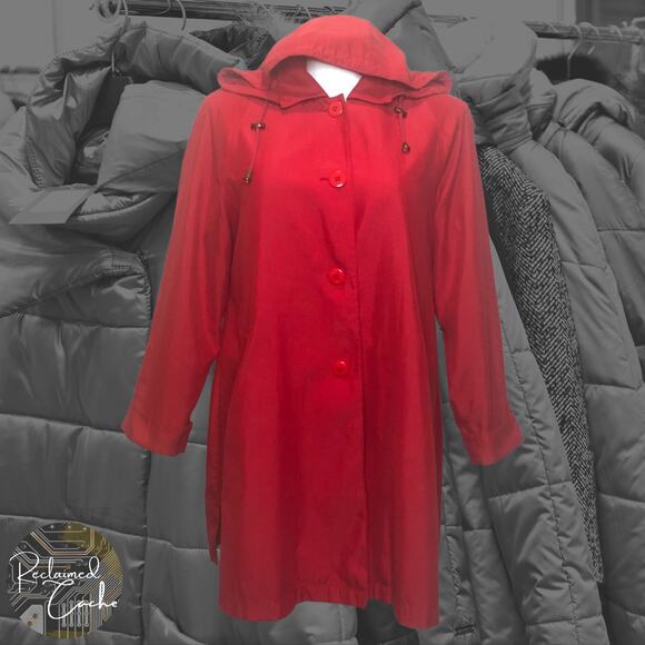 Vintage Norm Thompson Red Button Down Jacket - Size Medium - Picture 1 of 10